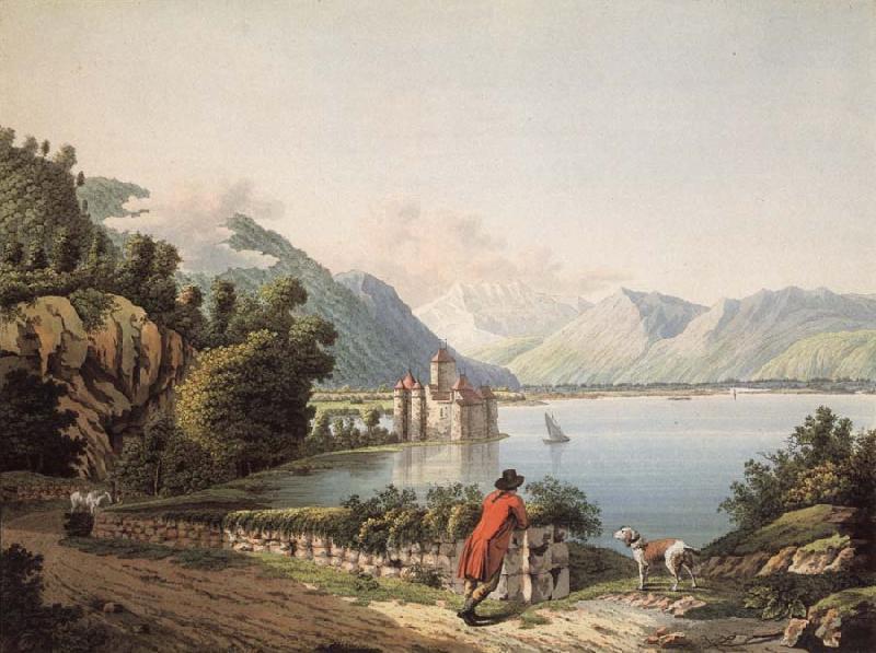 Francois-Hubert Drouais Seen Chateau of Chillon Sweden oil painting art